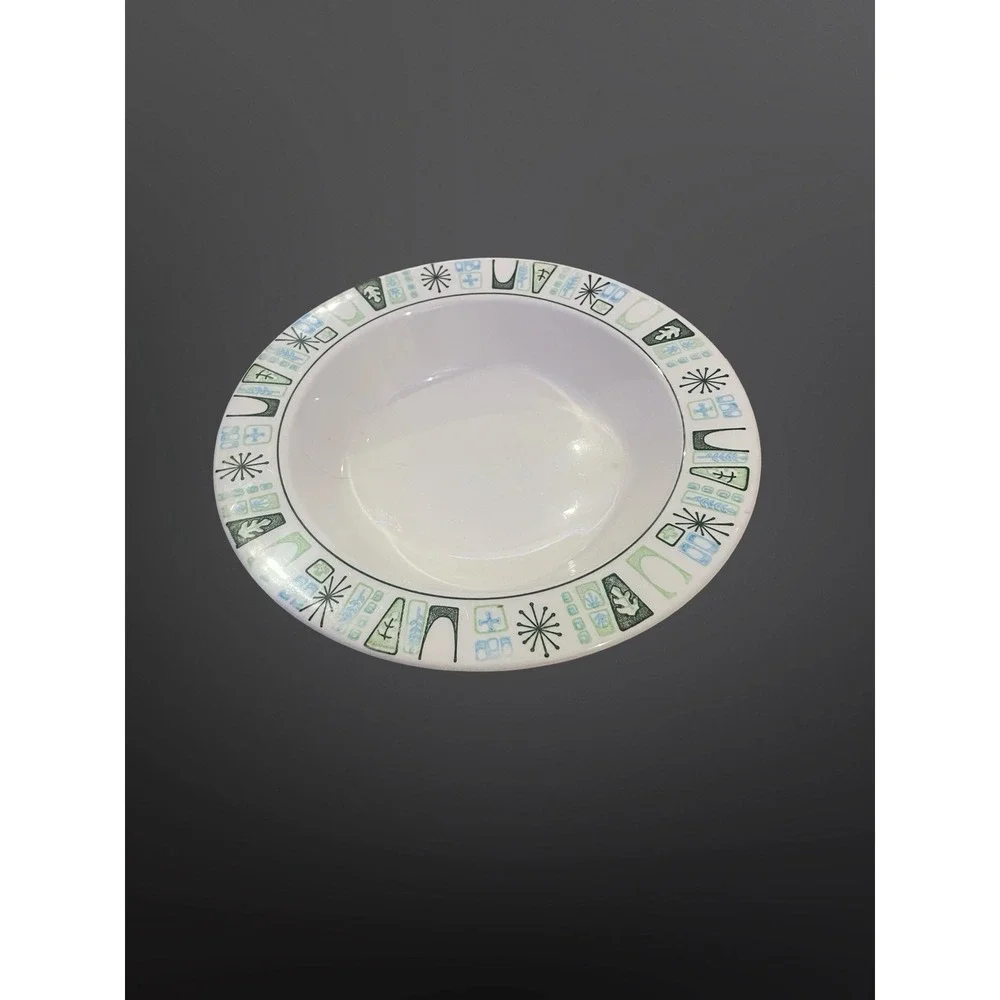 Antique Taylor and Smith mid-century modern atomic starburst soup bowl retro‎